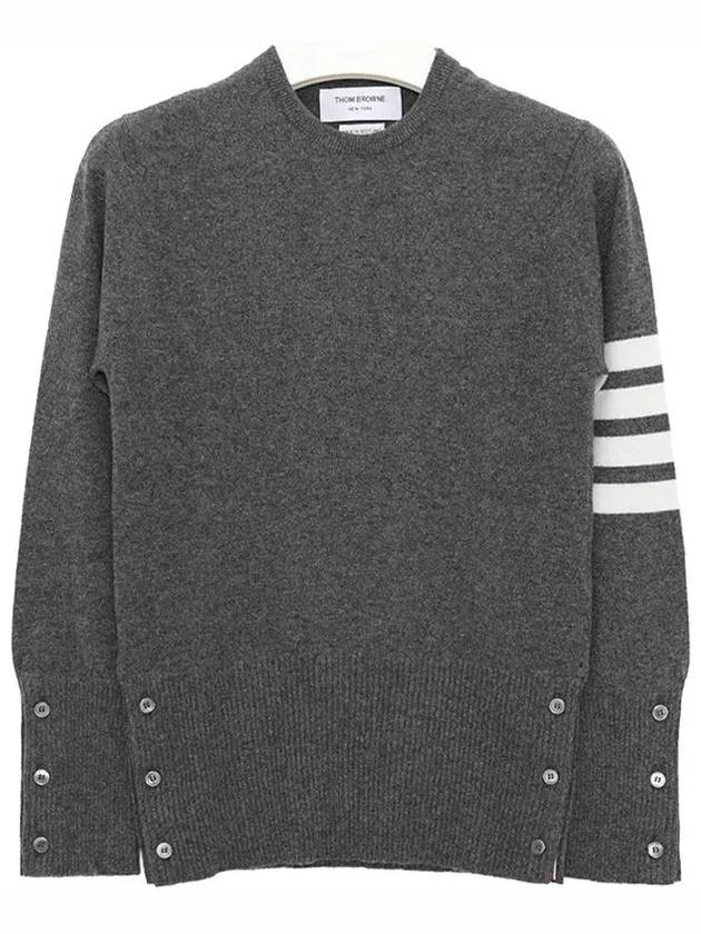 Women's 4 Bar Classic Cashmere Pullover Knit Top Grey - THOM BROWNE - BALAAN 5