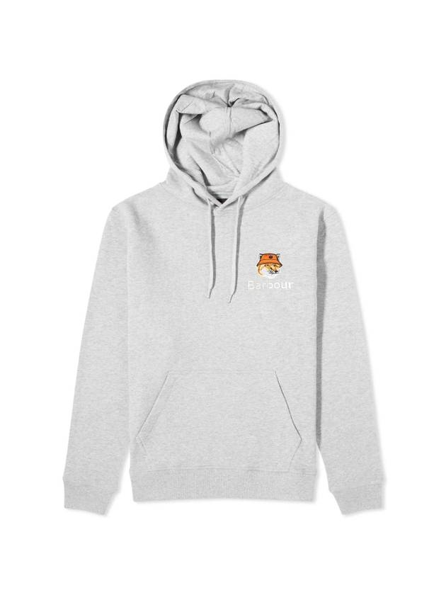 Fox Head Logo Hoodie Grey - BARBOUR - BALAAN 1