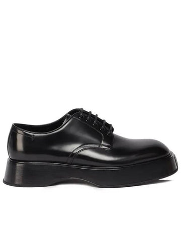 Brushed Leather Derby Black - DOLCE&GABBANA - BALAAN.