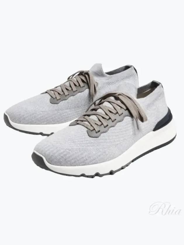 Knit Running Sneakers Grey - BRUNELLO CUCINELLI - BALAAN 2