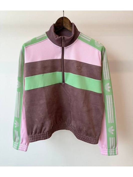 Half zip jacket HM1525 brown pink WOMENS - ADIDAS - BALAAN 1