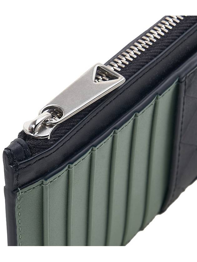 Bottega Veneta Black Green Intrecciato Long Zippered Card Holder - BOTTEGA VENETA - BALAAN 8