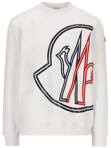 Men's Macro Big Logo Printing Sweatshirt White - MONCLER - BALAAN 1