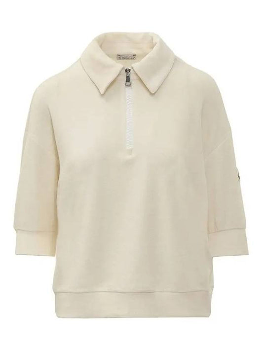 Terry Polo T Shirt Ivory 8A000 06 596LS 034 - MONCLER - BALAAN 2