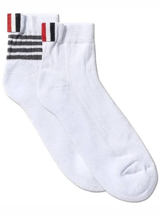 Three Stripes Logo Socks White - THOM BROWNE - BALAAN 2