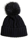 Logo Patch Wool Cashmere Blend Beanie Black - MONCLER - BALAAN 3