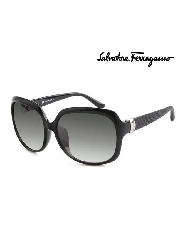 Eyewear Rectangular Sunglasses Grey Black - SALVATORE FERRAGAMO - BALAAN 1