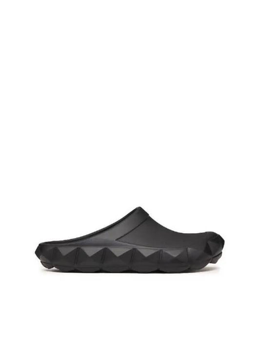 Roma Stud Turtle Rubber Clog Mule Black - VALENTINO - BALAAN 2