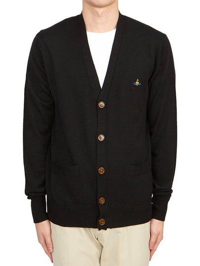 Embroidery Logo Fine Wool Cardigan Black - VIVIENNE WESTWOOD - BALAAN 2