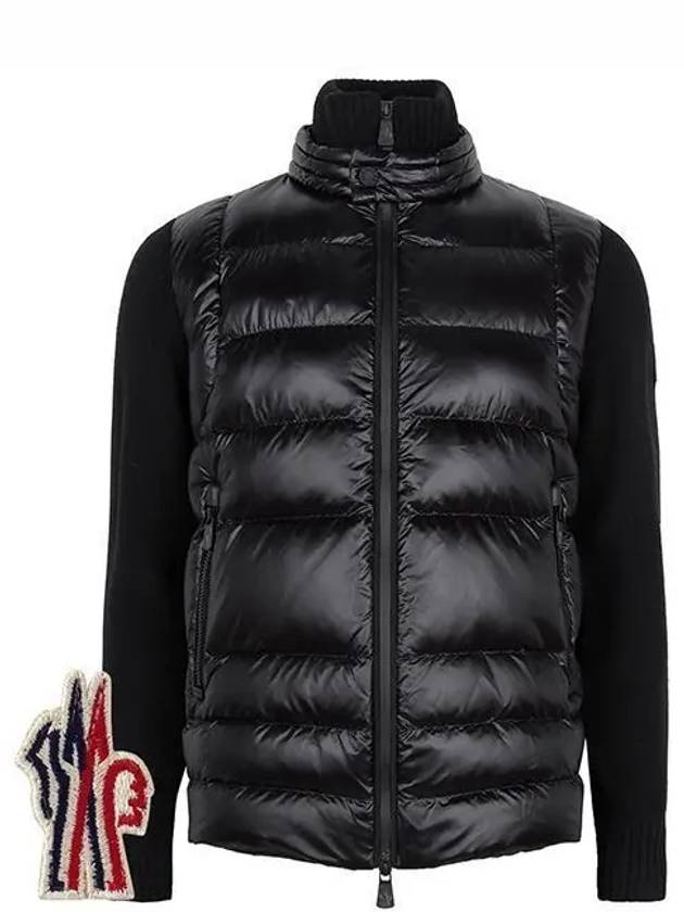 Padded Wool Zip Up Cardigan Black - MONCLER - BALAAN 2