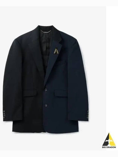 Two tone SB tailored jacket black Navy STAR70122BCKN - ARIES - BALAAN 1