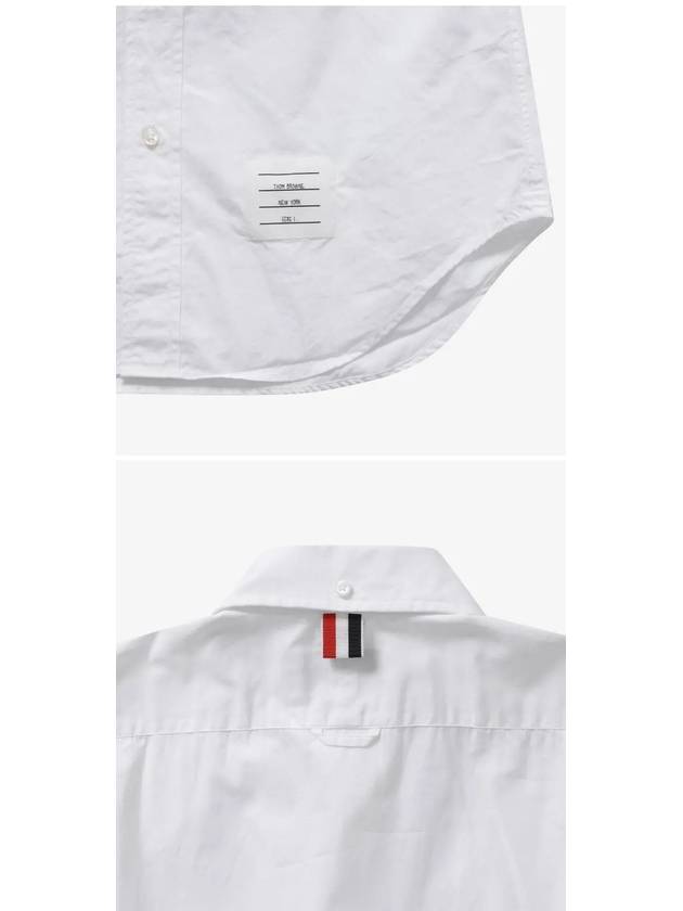 Men's Poplin Grosgrain Armband Classic Long Sleeve Shirt White - THOM BROWNE - BALAAN 4