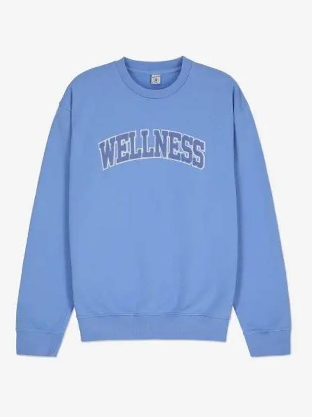 Wellness Crew Neck Cotton Sweatshirt Light Blue - SPORTY & RICH - BALAAN 2