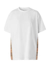 Check round neck cotton short sleeve t-shirt white - BURBERRY - BALAAN 1