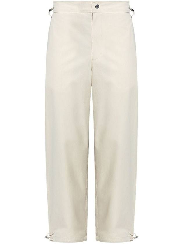 Cotton Canvas Straight Pants Beige - MONCLER - BALAAN 2