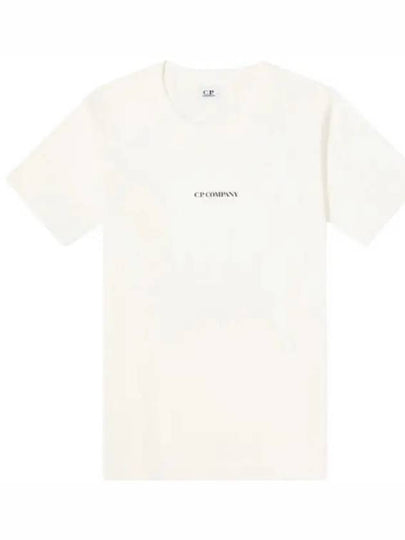 24/1 Jersey Garment Dyed Logo Short Sleeve T-Shirt White - CP COMPANY - BALAAN 2