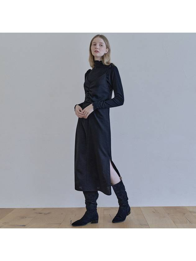 Black Shirring Long Dress BLACK - AVANT-G - BALAAN 6