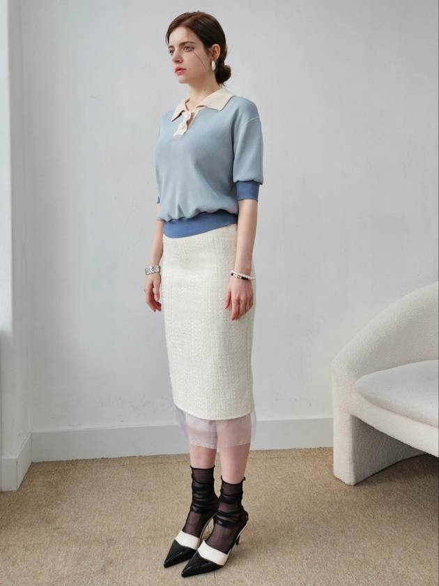 Organza point tweed skirt oganza point tweed skir18 - PRETONE - BALAAN 5