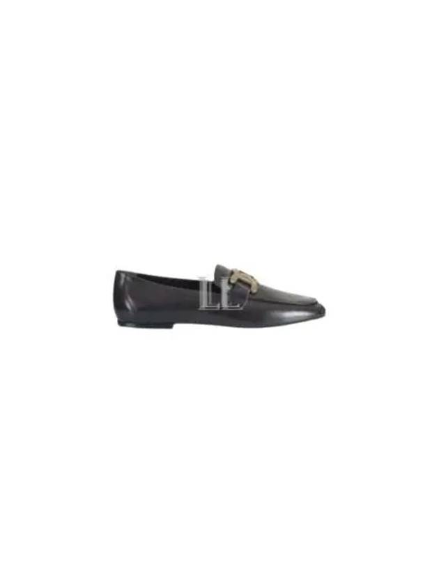 Kate Metal Logo Leather Loafers Black - TOD'S - BALAAN 2