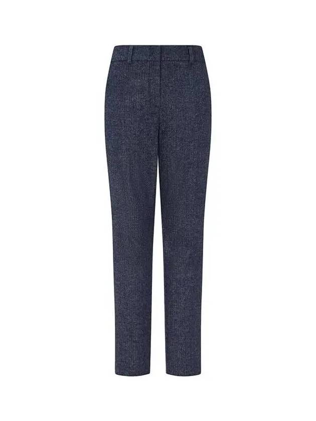 Women s Herringbone Wool Blend Pants Dark Blue 271820 - EMPORIO ARMANI - BALAAN 1