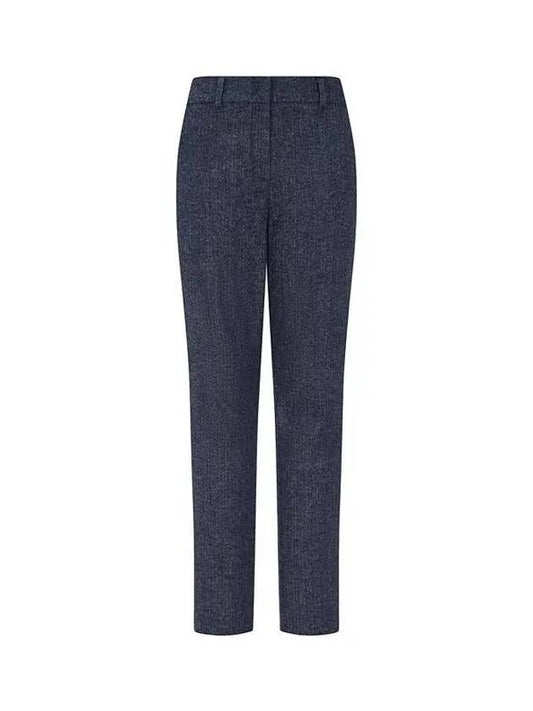 Women s Herringbone Wool Blend Pants Dark Blue 271820 - EMPORIO ARMANI - BALAAN 1