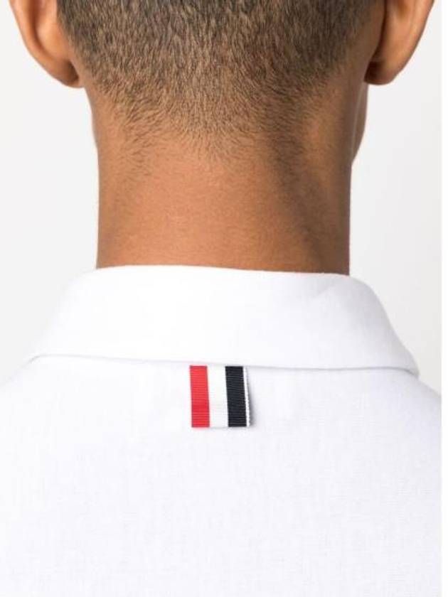 RWB Stripe Polo Shirt White - THOM BROWNE - BALAAN 5