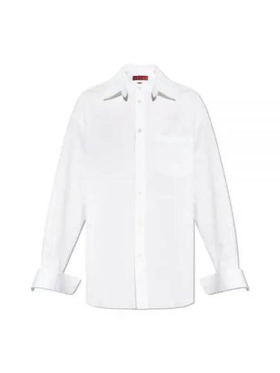 Embossed Cotton Poplin Long Sleeve Shirt White - GUCCI - BALAAN 2