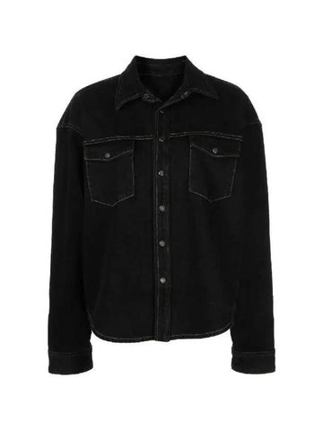 Flap pocket denim jacket W4006PC BLACK - WARDROBE.NYC - BALAAN 1