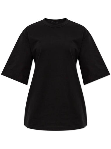 Fabiana Filippi T-shirt With Drawstrings, Women's, Black - FABIANA FILIPPI - BALAAN 1