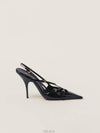 Buckles Patent Leather Slingback Heels Black - MIU MIU - BALAAN 4