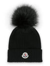 Kids Infant Pom Beanie Black 3B00014 M1131 999 - MONCLER - BALAAN 2