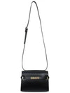 Manhattan Mini Embossed Gold-Tone Logo Leather Cross Bag Black - SAINT LAURENT - BALAAN 2