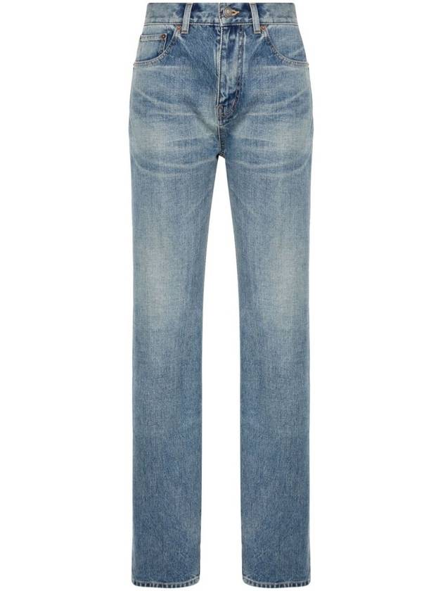 Denim Straight Jeans Blue - SAINT LAURENT - BALAAN 2