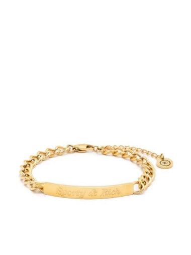 Chain Detail Embossed Logo Bracelet Gold - SPORTY & RICH - BALAAN 1