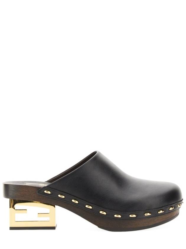 Baguette Show Leather Clog Mule Black - FENDI - BALAAN 2