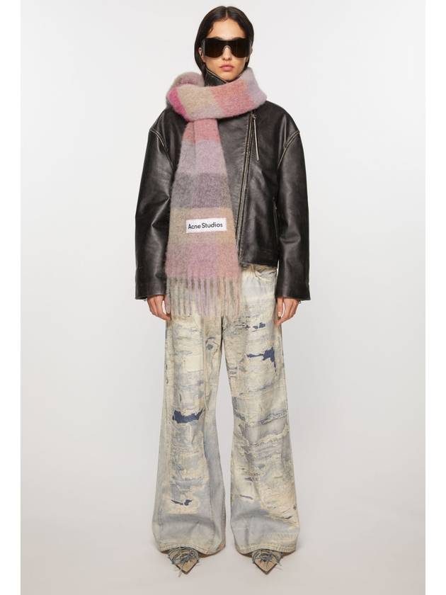 Check Mohair Muffler Fuchsia Lilac Pink - ACNE STUDIOS - BALAAN 4