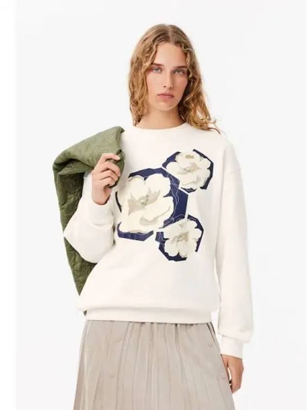 Women s flower graphic sweatshirt SF4125 54N 70V domestic product GQ2N24091216864 - LACOSTE - BALAAN 1