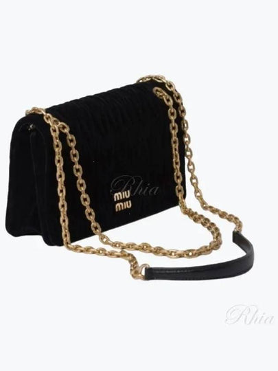 Matelasse Chain Velvet Cross Bag Black - MIU MIU - BALAAN 2