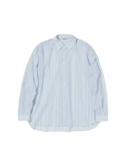 24 HARD TWIST FINX ORGANDY STRIPE SHIRT LIGHT BLUE A24SS01OS striped - AURALEE - BALAAN 1