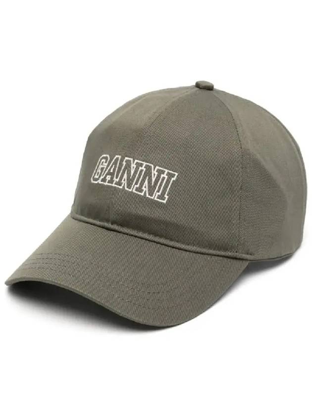 Embroid Logo Ball Cap Green - GANNI - BALAAN 2