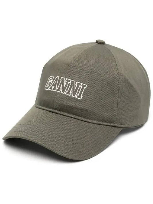 Embroid Logo Ball Cap Green - GANNI - BALAAN 2