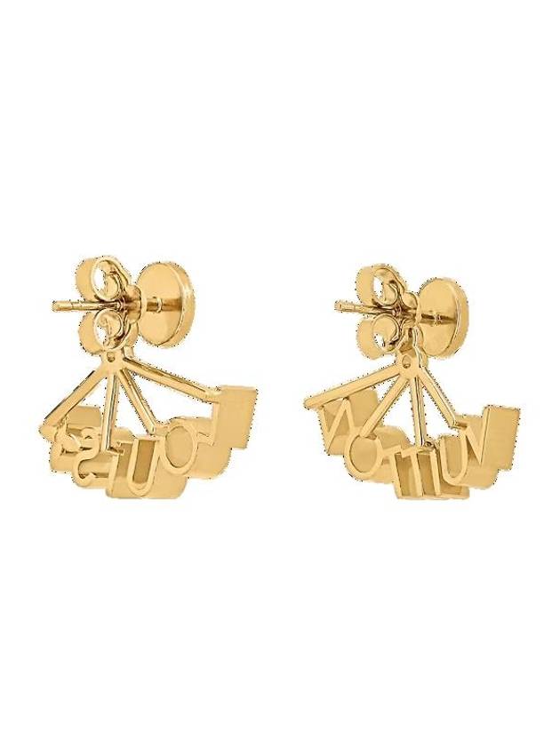 LV Spelling Earrings Gold - LOUIS VUITTON - BALAAN 3