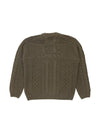 Lambswool Crewneck Logo Knit Top Brown - CP COMPANY - BALAAN 3