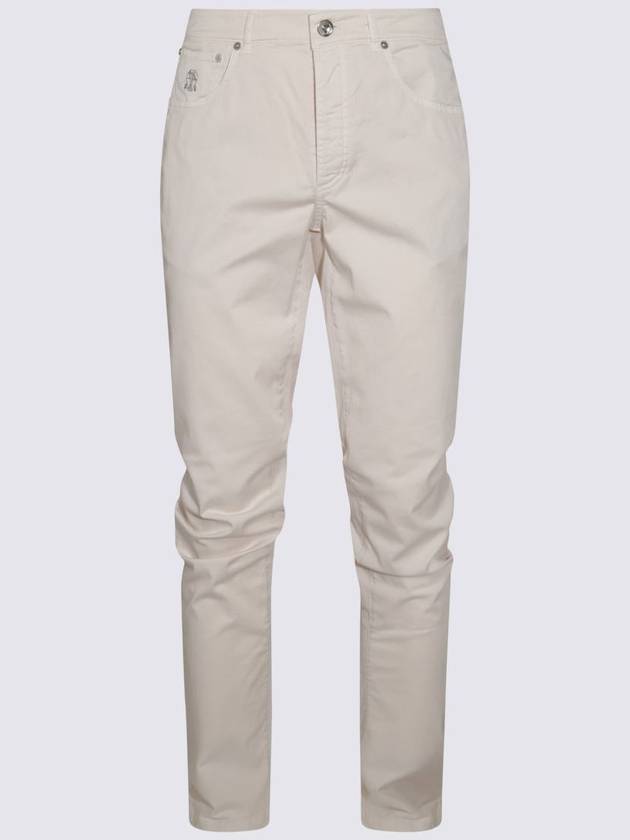 Cotton Straight Pants White - BRUNELLO CUCINELLI - BALAAN 2