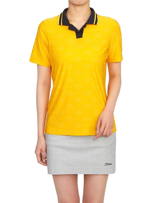 Women's Sammy Short Sleeve Polo Shirt Yellow - J.LINDEBERG - BALAAN 6