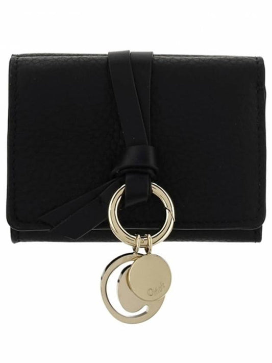 Alphabet Small Half Wallet Black - CHLOE - BALAAN.