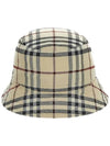 Stone Check Cotton Bucket Hat Beige - BURBERRY - BALAAN 2