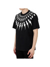 Multi Thunder Printing Short Sleeve T-Shirt Black - NEIL BARRETT - BALAAN 2