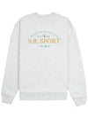 Wimbledon Logo Crew Neck Cotton Sweatshirt Heather Grey - SPORTY & RICH - BALAAN 4