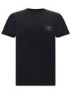 Embroidered Logo Jersey Cotton Short Sleeve T-Shirt Black - FENDI - BALAAN 1